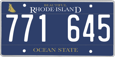 RI license plate 771645