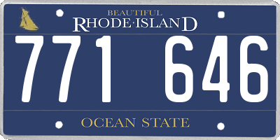 RI license plate 771646
