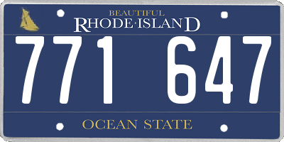 RI license plate 771647