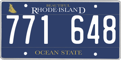 RI license plate 771648