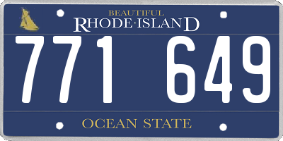 RI license plate 771649