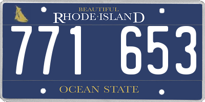 RI license plate 771653