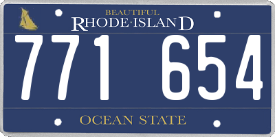 RI license plate 771654