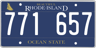 RI license plate 771657