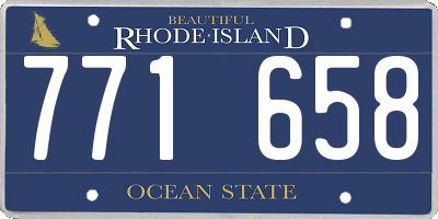RI license plate 771658