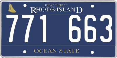 RI license plate 771663