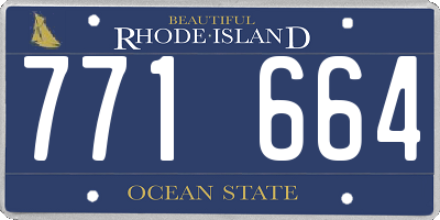 RI license plate 771664