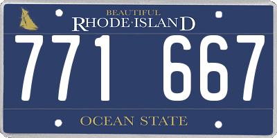 RI license plate 771667