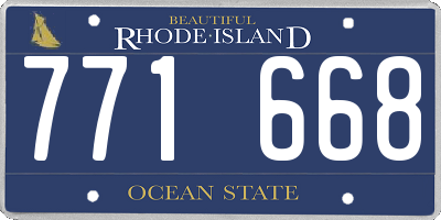 RI license plate 771668