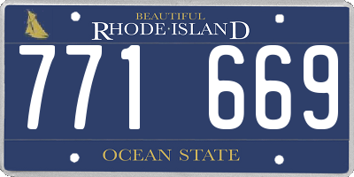 RI license plate 771669