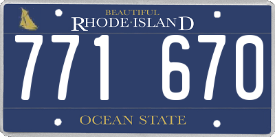 RI license plate 771670