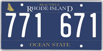 RI license plate 771671