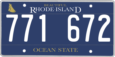 RI license plate 771672