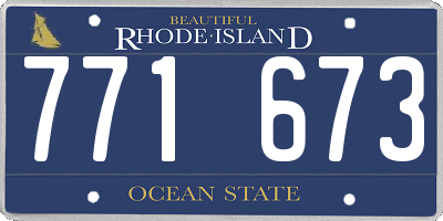 RI license plate 771673