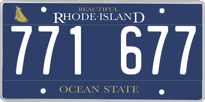 RI license plate 771677
