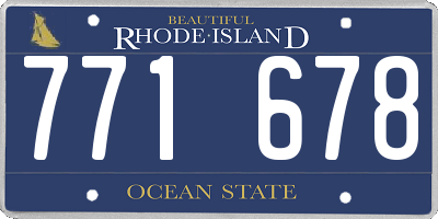 RI license plate 771678