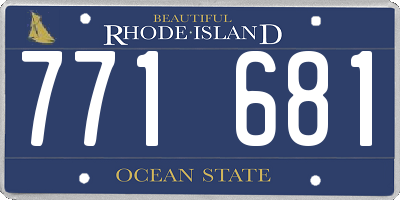 RI license plate 771681