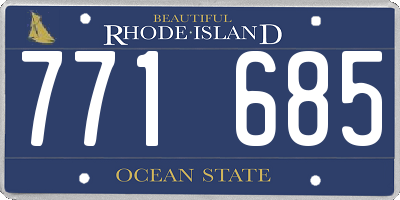 RI license plate 771685