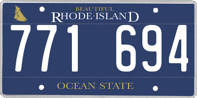 RI license plate 771694