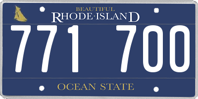 RI license plate 771700