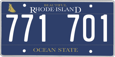 RI license plate 771701