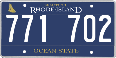 RI license plate 771702