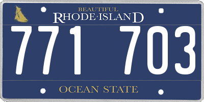 RI license plate 771703