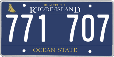 RI license plate 771707