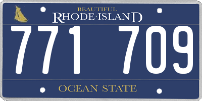 RI license plate 771709