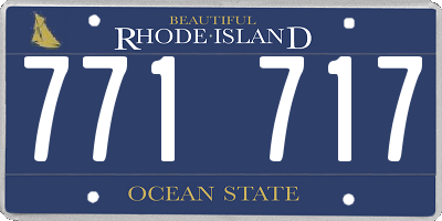 RI license plate 771717