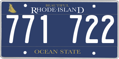 RI license plate 771722