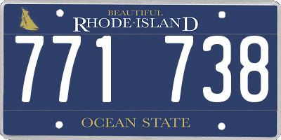 RI license plate 771738