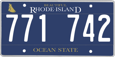 RI license plate 771742