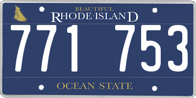RI license plate 771753