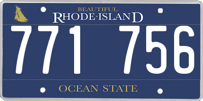 RI license plate 771756