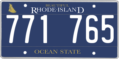 RI license plate 771765