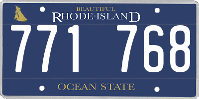RI license plate 771768