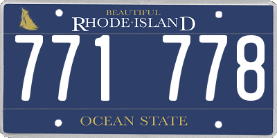 RI license plate 771778