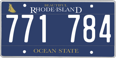 RI license plate 771784