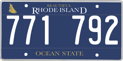 RI license plate 771792