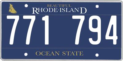 RI license plate 771794