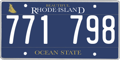 RI license plate 771798