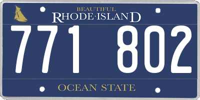 RI license plate 771802