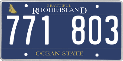 RI license plate 771803