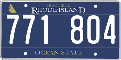 RI license plate 771804