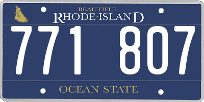 RI license plate 771807