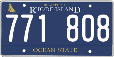 RI license plate 771808