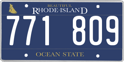 RI license plate 771809