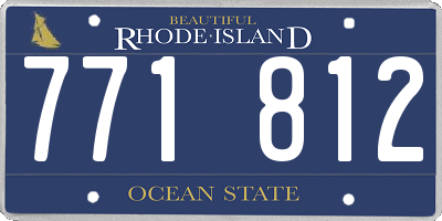 RI license plate 771812