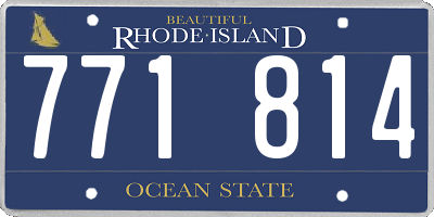 RI license plate 771814